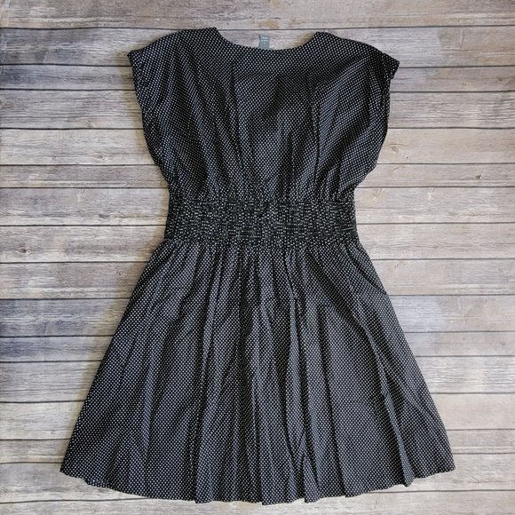 Rabbit Designs Black Sleeveless Polkadot Lined Dress Women's Size 14 963 - Picture 2 of 8